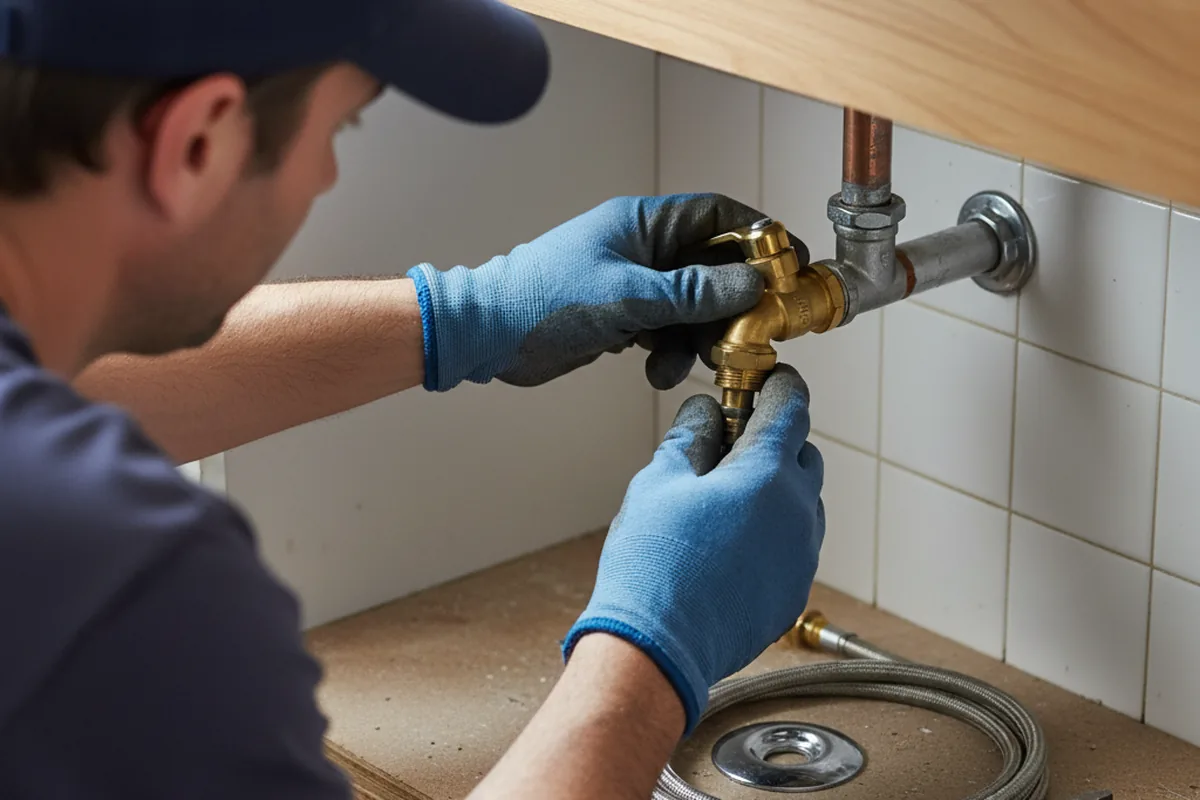 Shutoff valve and fitting work during Emergency Plumbing in Sandgap